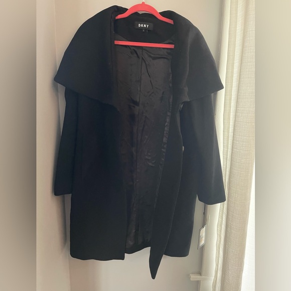 DKNY shawl style wool coat NWT small - Picture 6 of 8